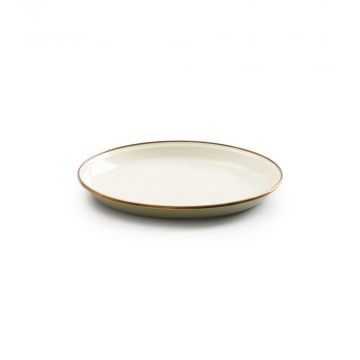 Barebones Small Plate/Enamel 2-Tone Oliv