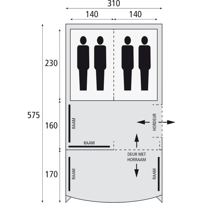Tunneltent, tunneltenten, kampeertent, gezinstent, Safarica
