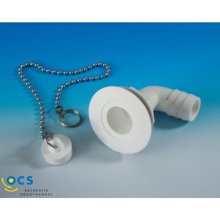 Afvoerplug Wit Haaks 19 Mm Compleet main product photo
