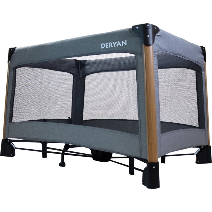 Deryan Fast folding playpen grey with accessories