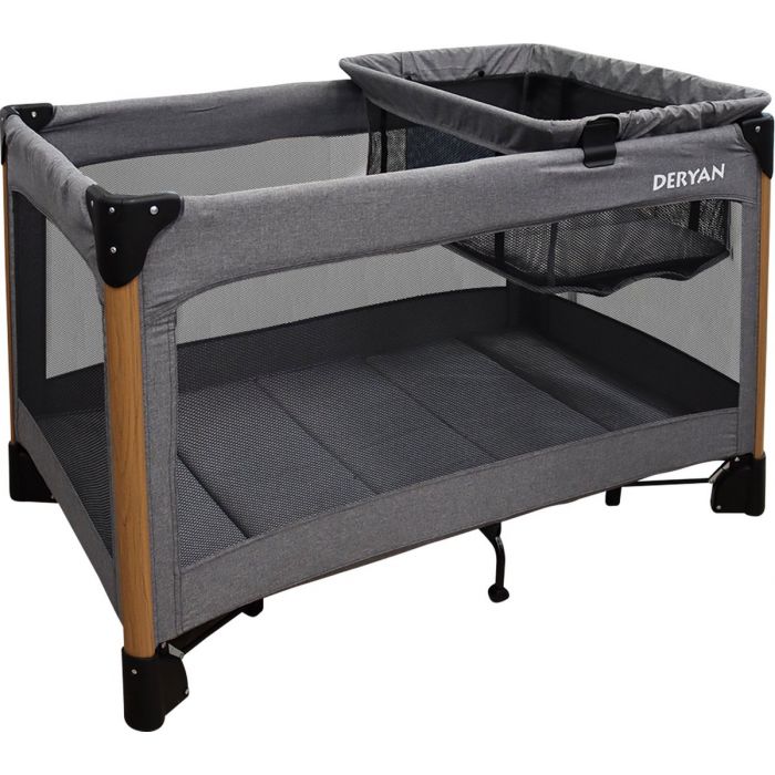 Deryan Fast folding playpen grey with accessories