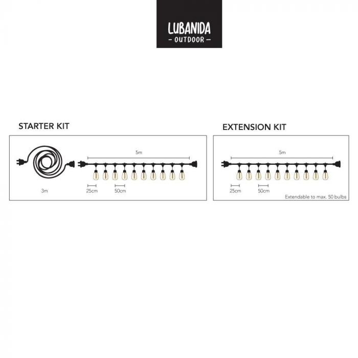 LEDR Premium Patio Lights Edison Bulb - Starters Kit