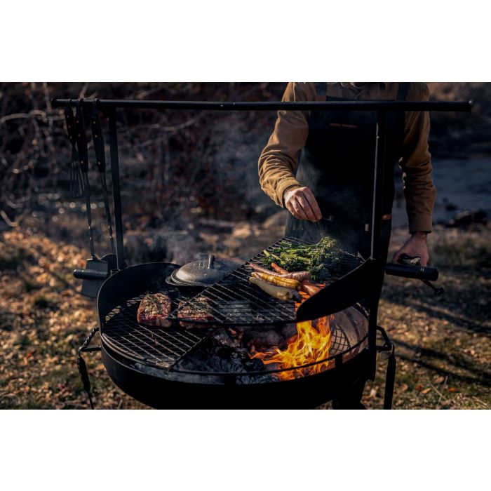 Barebones Cowboy Fire Pit Grill System