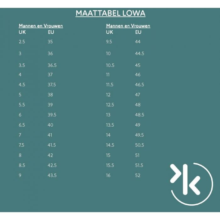Lowa maattabel cheap